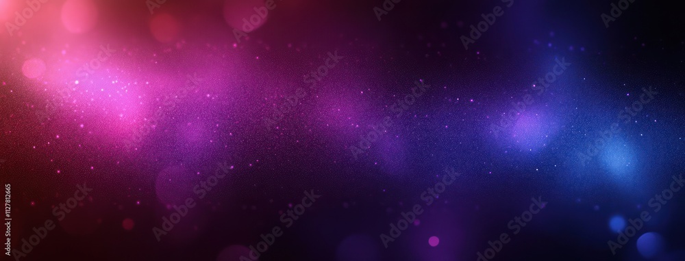 Poster vibrant purple and blue abstract background with bokeh lighting and grainy texture