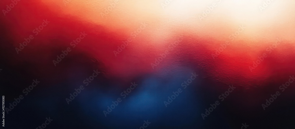 Poster abstract expressionist painting red blue gradient warm cool depth movement background design