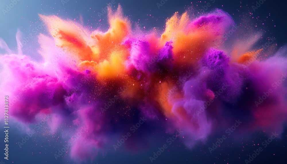 Aufkleber dynamic colorful powder explosion abstract art design