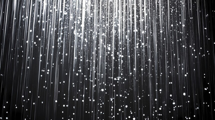 Luxurious silver curtain backdrop with glittering rain-like effects, perfect for new year or christmas celebrations, with ample copy space for festive messages or designs. Radiance. Illustration