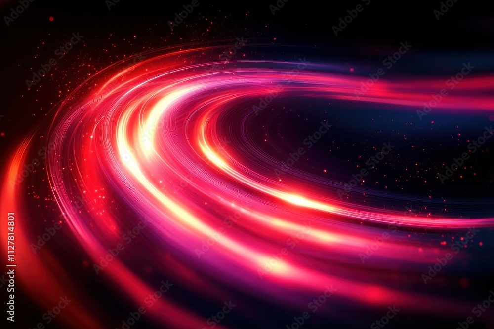 Aufkleber Dynamic Red Light Trails Abstract Minimalist Design