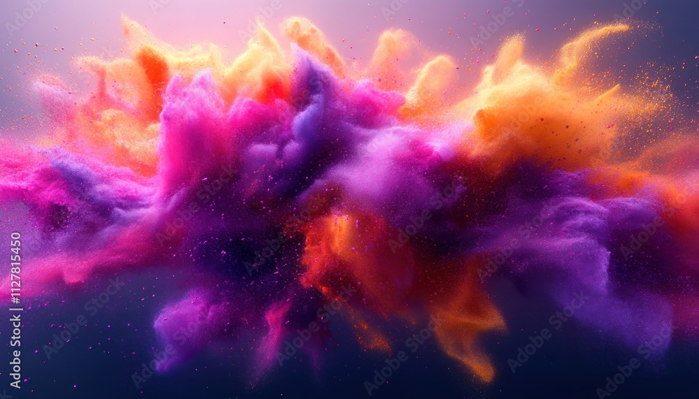 Poster Vibrant Color Explosion Abstract Expressionism Dynamic Composition
