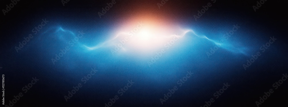 Poster blue gradient background glowing light noise texture effect abstract design