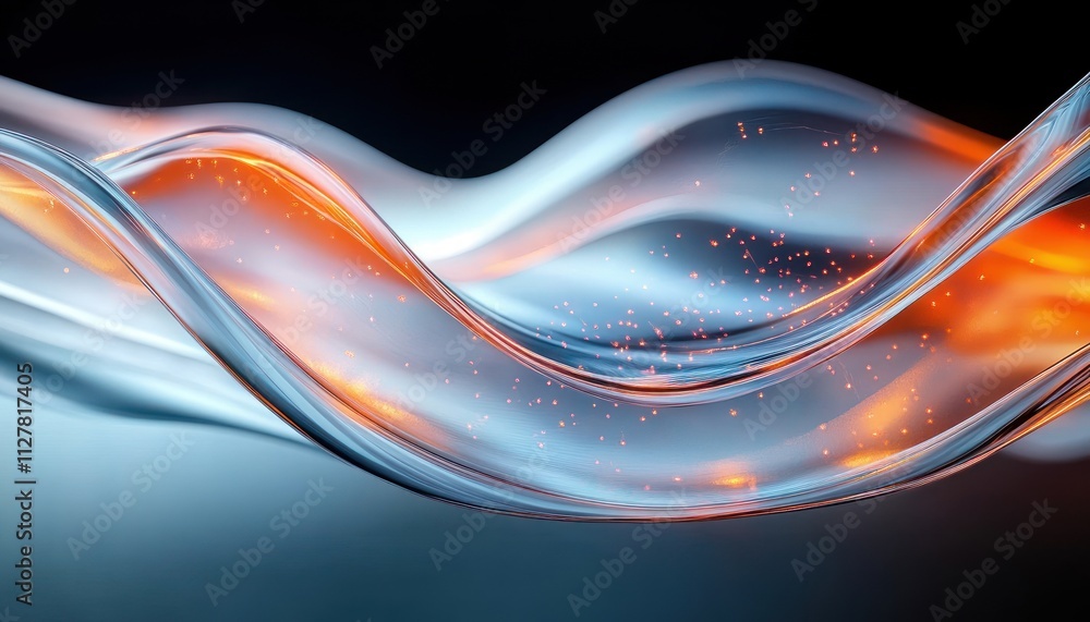 Aufkleber dynamic flowing waves of light and motion in contemporary abstract art