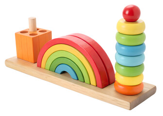 kids wooden toy isolated on white background