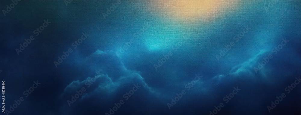 Aufkleber deep blue teal abstract background with grainy texture for digital art and design