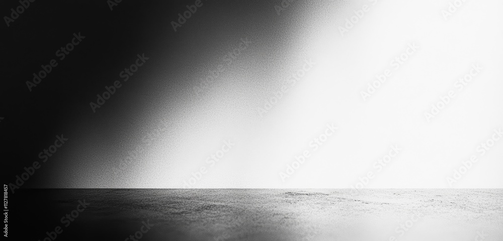 Poster black and white smooth metallic gradient background with texture for minimalist design