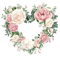 Naklejka premium Heart-Shaped Floral Arrangement Design