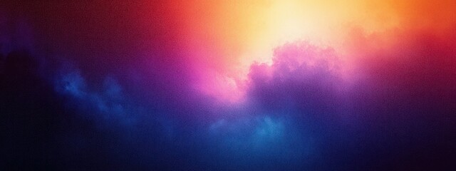 Vibrant Abstract Gradient Poster Background Purple Blue Orange Gold Light Dynamic Brush Strokes Dreamy Atmosphere