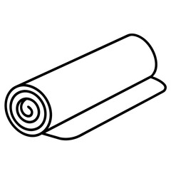 3d rendering of a half rolled yoga mat isolated on white background 