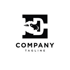  Letter E Sheep Logo Icon Vector 