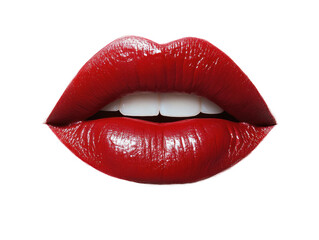 Obraz premium Glossy Red Lips Close-Up Shot