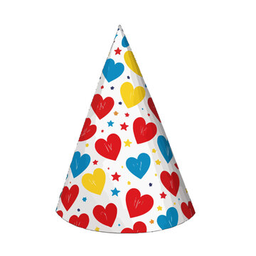 colorful heart party hat
