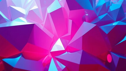 Obraz premium Abstract Geometric Background with Vibrant Gradient Colors and Faceted Shapes