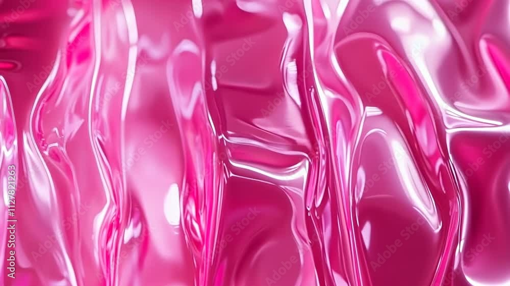 Aufkleber vivid pink metallic texture reflecting light in dynamic waves and patterns