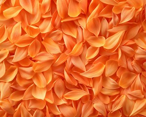 A vibrant collection of orange flower petals arranged closely together.