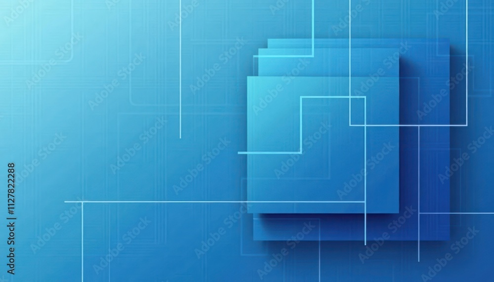 Aufkleber abstract blue background with layered rectangles, gradient. modern design ideal for templates banner