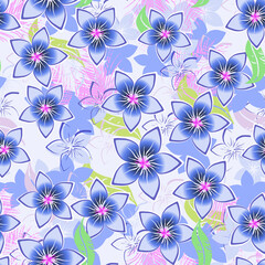 Lavender and Lilac Purple Flowers Seamless Repeat