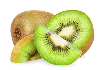 Slice of kiwi isolated on the white background