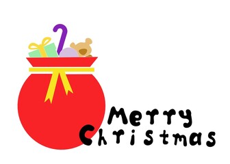 Santa sack gift stock vector on white background,santa sack  design vector background ,santa gift sack stock vector for background,banner and template 
