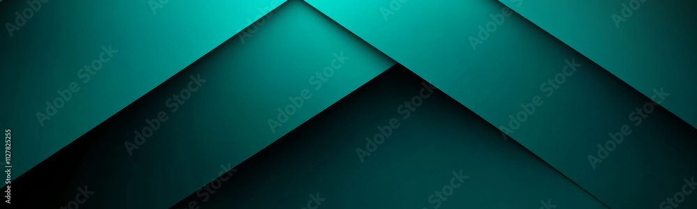 Aufkleber green teal gradient background diagonal shapes modern abstract design with metallic sheen and 3d eff