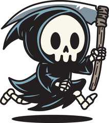 Cute grim reaper cartoon design art 