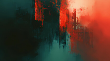 This abstract wallpaper background illustration combines rusty red and verdigris tones creating a best-seller potential scene for designers. Verdigris. Illustration