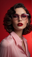 Fototapeta premium Graceful Portrait with Rosé Tones and Elegance