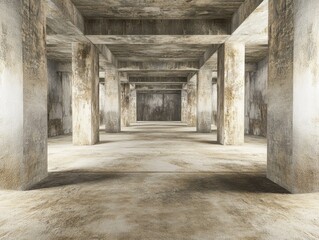 Abstract Concrete Structure, Industrial Interior, Grunge Architecture