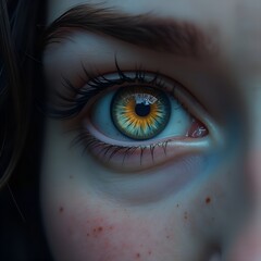 Fototapeta premium beautiful female eye enlarged