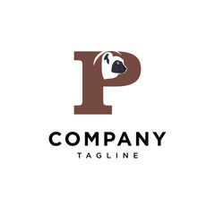  Letter P Sifaka Logo Icon Vector 