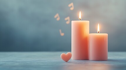 Romantic candlelit setting for valentine's day soft glow and heartfelt atmosphere