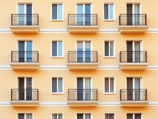 Obraz premium Apartment Building Facade with Balconies