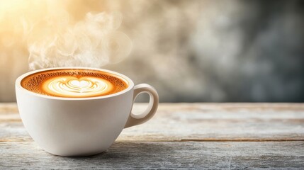 A paper cut out of a steaming cup of rich, aromatic coffee with delicate swirls of steam rising from the top, inviting the viewer to take a sip and savor the warm, comforting flavor.