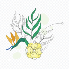 Hand drawn spring flowers illustration. floral illustration