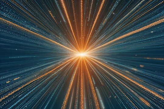 Dynamic Dots and Strands Art Representing Technology and Digital Data Flow Significance