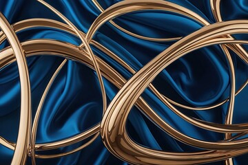 Modern Abstract Sapphire Silk Wave Backdrop Design