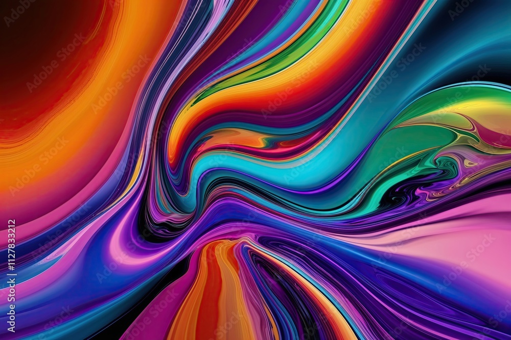 Poster dynamic colorful fluid art background with energetic design and vibrant patterns