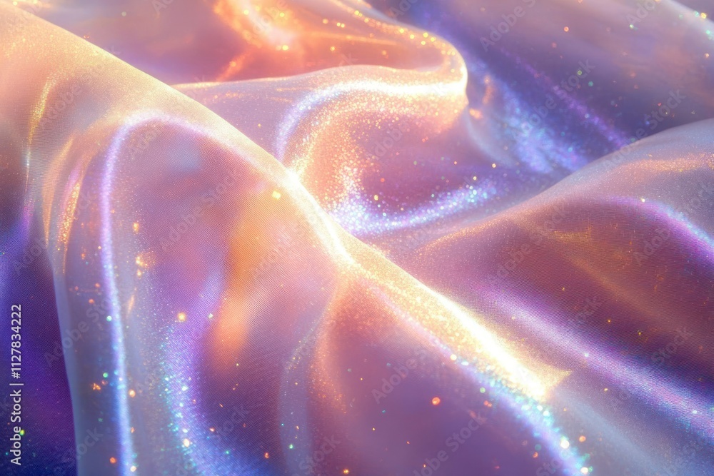 Poster shimmering rainbow overlay flare background with ethereal light and glittering texture