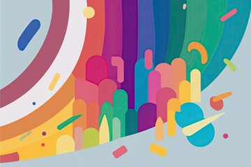 Vibrant Abstract Spectrum Art with Fun Colorful Shapes