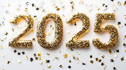 Confetti-Crafted Numbers for New Year&rsquo;s Celebration