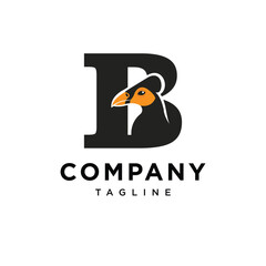  Letter B Maleo Bird Logo Icon Vector 