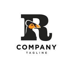  Letter R Maleo Bird Logo Icon Vector 