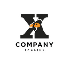  Letter X Maleo Bird Logo Icon Vector 