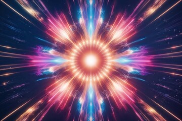 Fototapeta premium Celestial Colorful Light Design Dreamlike Graphic Render with Radiant Patterns