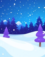 Fototapeta premium Winter Wonderland Night Scene