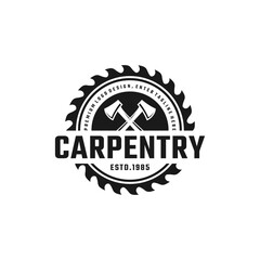 saw blade vector design,carpentry tool logo design,vintage,badge,editable design
