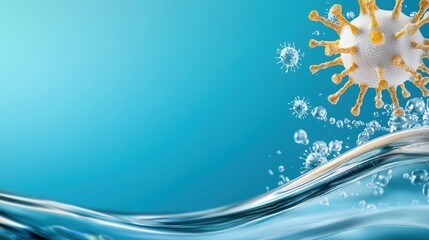 Epidemic impact believe disease visualization digital art ocean blue