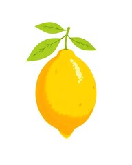 illustration vectoriel d'un citron jaune avec des feuilles