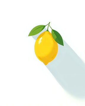 illustration vectoriel d'un citron jaune avec des feuilles